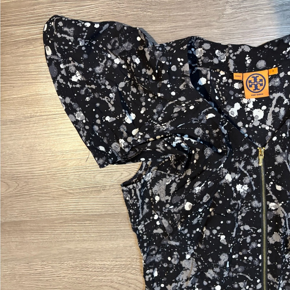 Tory Burch Black and White Splatter Blouse - Picture 3 of 5